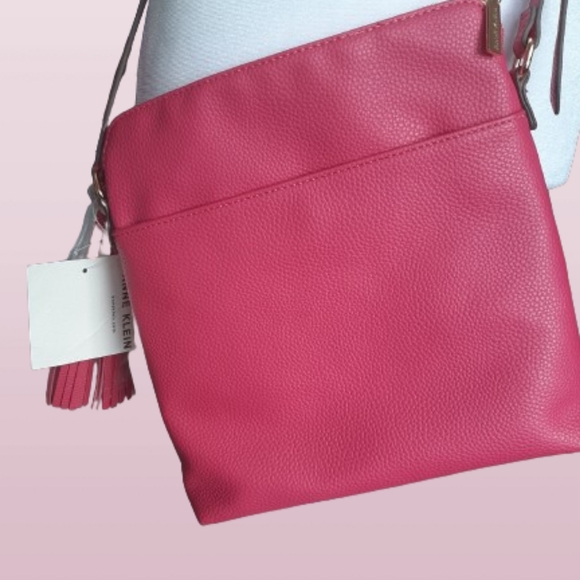 ANNE KLEIN 👛 NWT - Beautiful pink vegan shoulder bag with many compartments - Picture 3 of 14